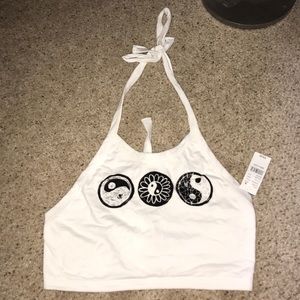 PacSun graphic halter top